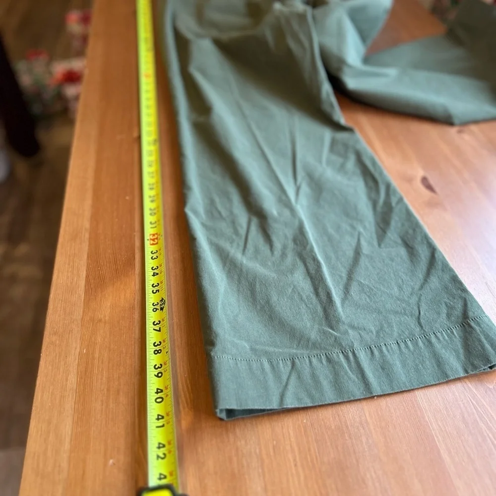 J.Crew Tall camp-pocket wide-leg pant Olive Green Size 34P